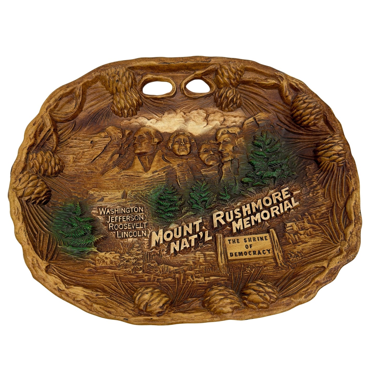 Vintage TACO Mount Rushmore Nat’l Memorial Souvenir Tray Wall Plaque 12"