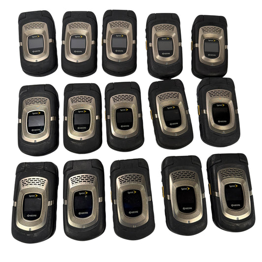 Lot of 15 Kyocera DuraMax E4255 Sprint Rugged Flip Phones Untested