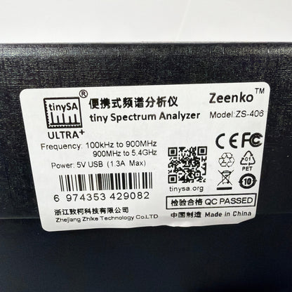 Zeenko tinySA Ultra+ Tiny Spectrum Analyzer Model ZS-406 Tested Working