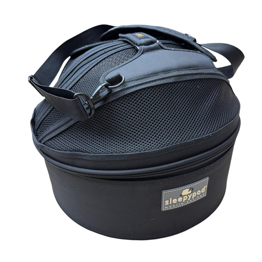 Sleepypod Mobile Pet Bed Round Pet Carrier with Shoulder Strap Black