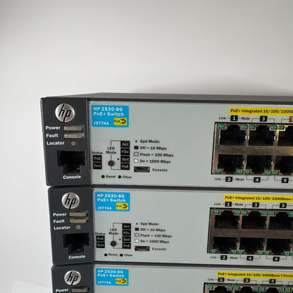 Lot of 8 HP 2530-8G PoE+ Switch J9774A Untested For Parts