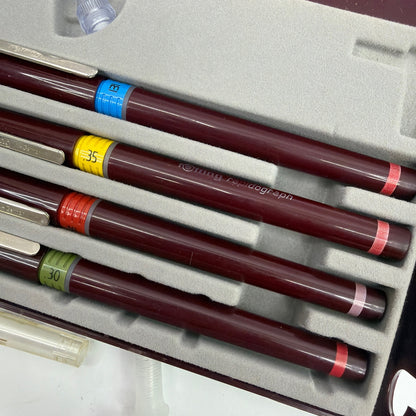 rOtring Rapidograph F Technical Pen Set w/ Case, Tips & Accessories