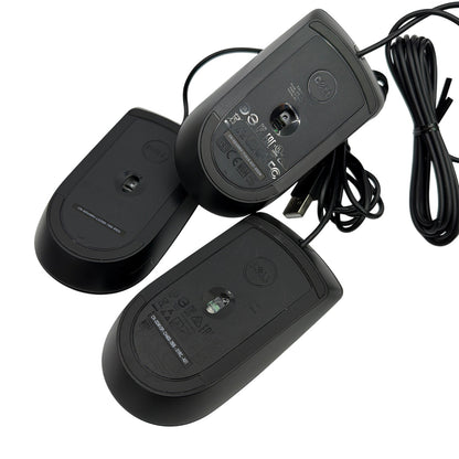Dell MS116 USB Wired Optical Mouse Lot of 3 (2x MS116t, 1x MS116c) - Black