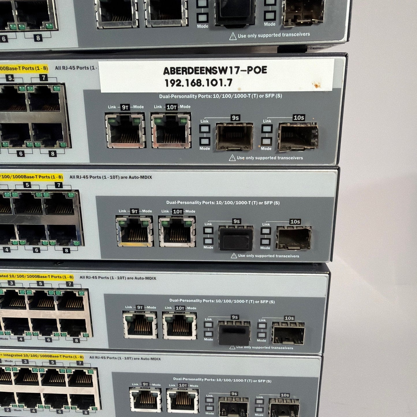 Lot of 8 HP 2530-8G PoE+ Switch J9774A Untested For Parts