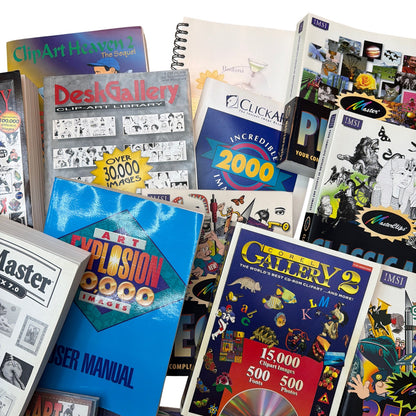 40 lb Lot Vintage Clip Art & Font CD-ROM Software – Arts & Letters, MasterClips