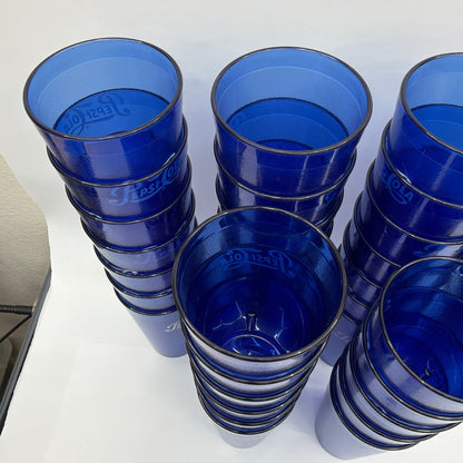 Lot of 40 Blue Pepsi-Cola Plastic Tumblers 6.5in Carlisle 5220