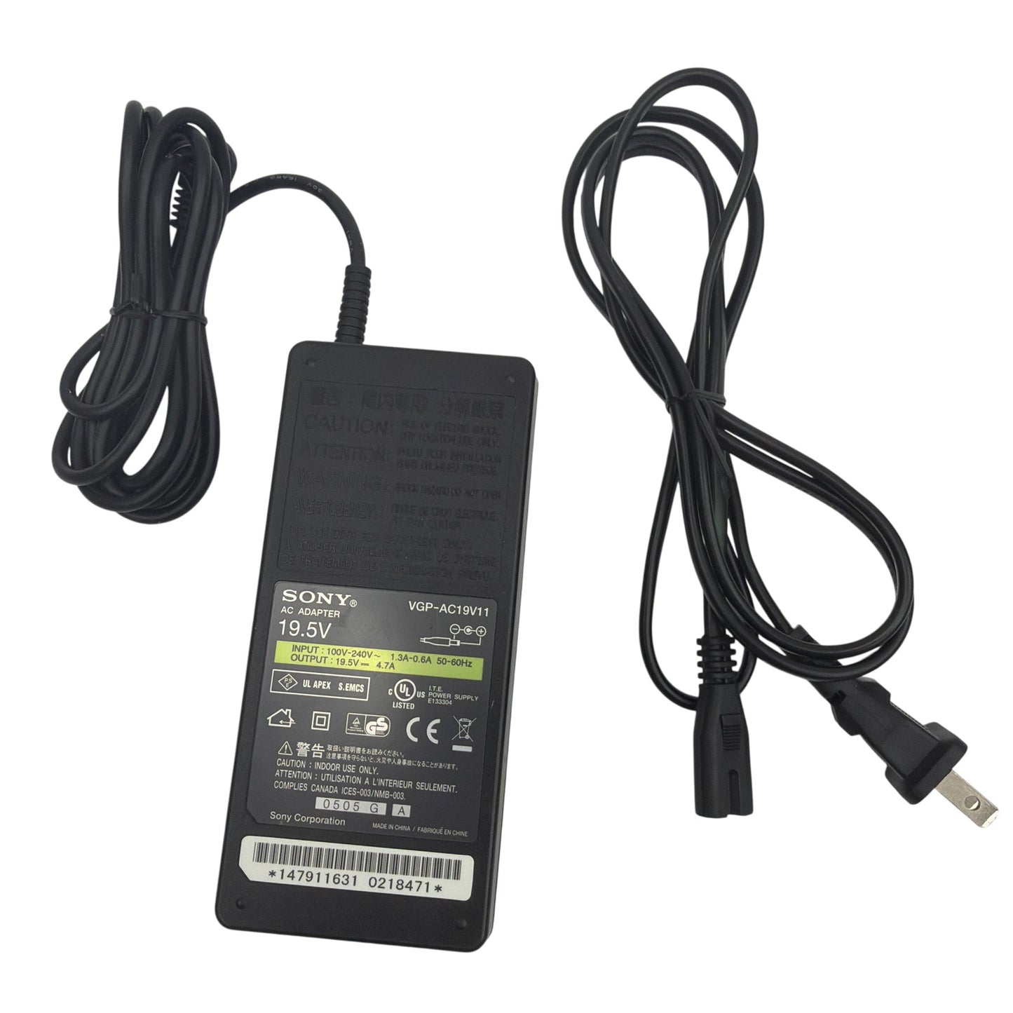 Sony VGP-AC19V11 19.5V 4.7A AC Adapter Power Supply with AC Cord Tested