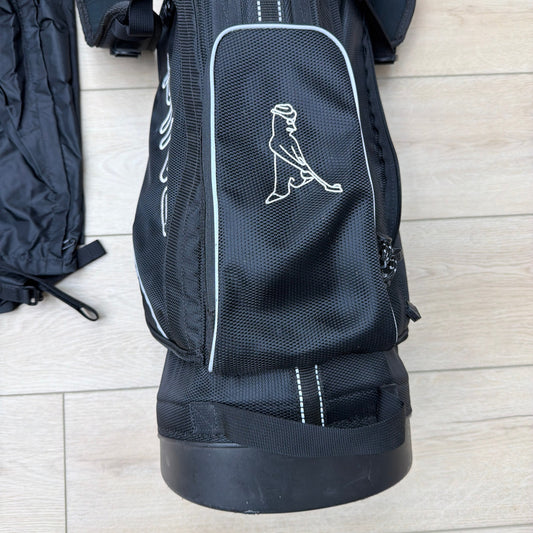 PING Hoofer Lite Stand Golf Bag Black with Generic Rain Hood Cover