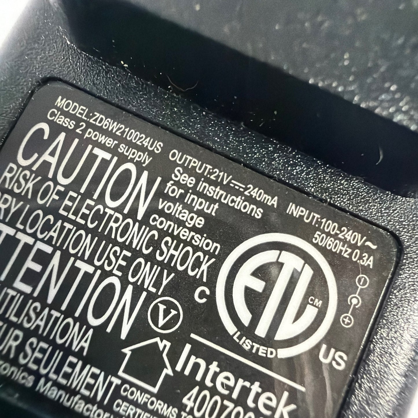 Shark XA75N Power Adapter Charger for Shark SV75_N Series