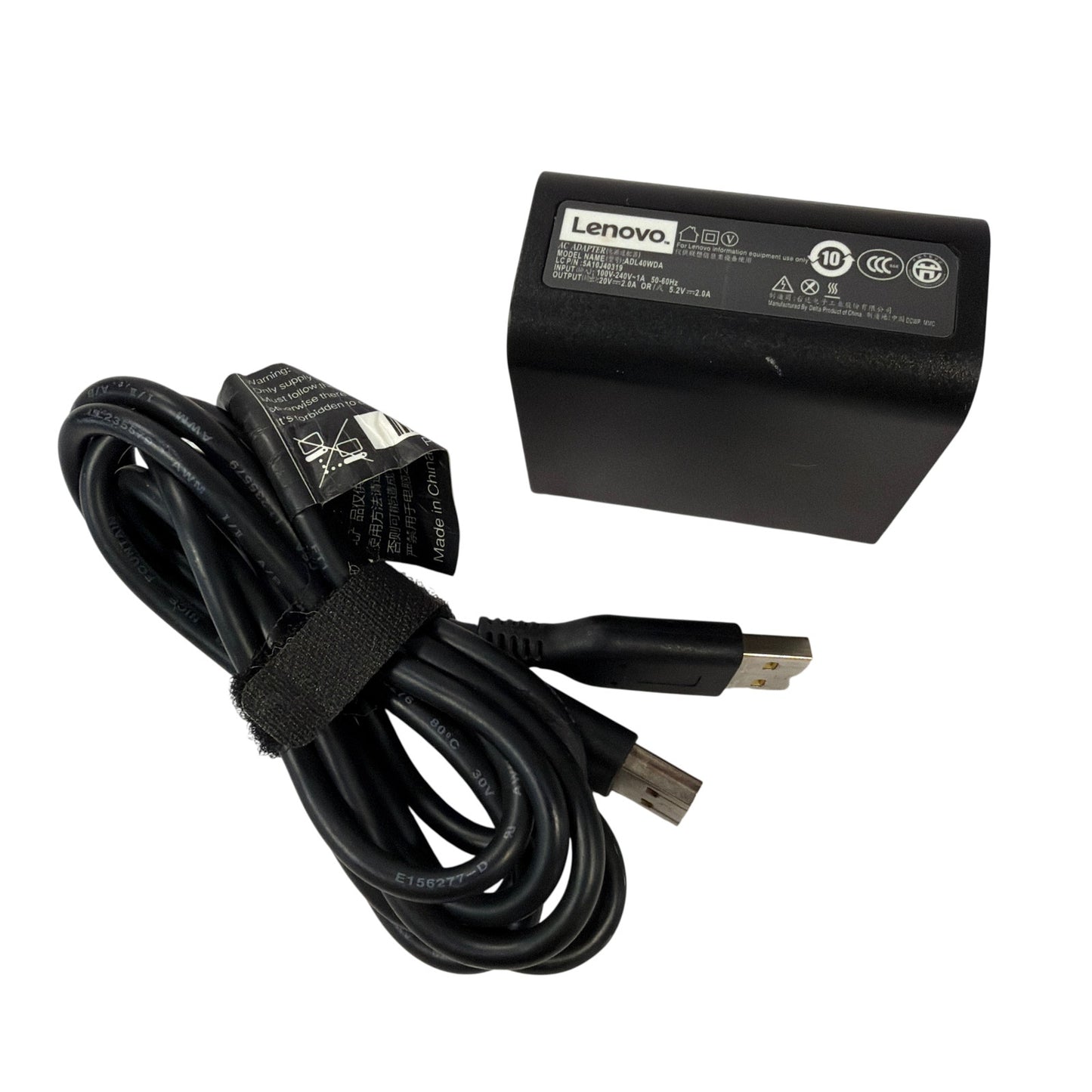 Lenovo ADL40WDA 40W AC Adapter Charger 20V 2A P/N 5A10J40319 With USB-A Cable
