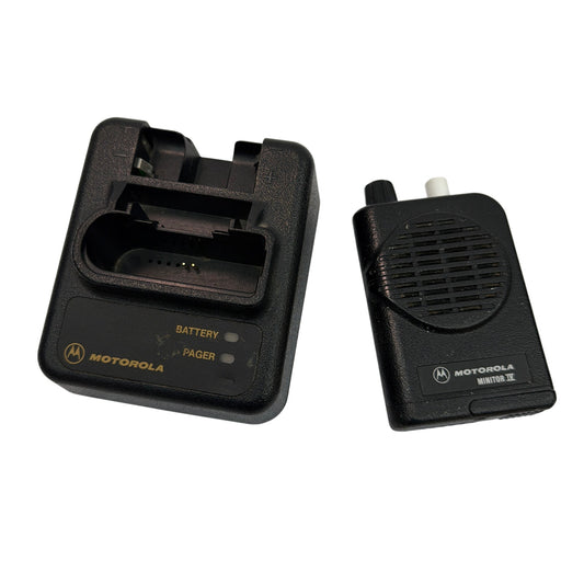 Motorola Minitor IV Pager with Charging Dock As Is For Parts Repair