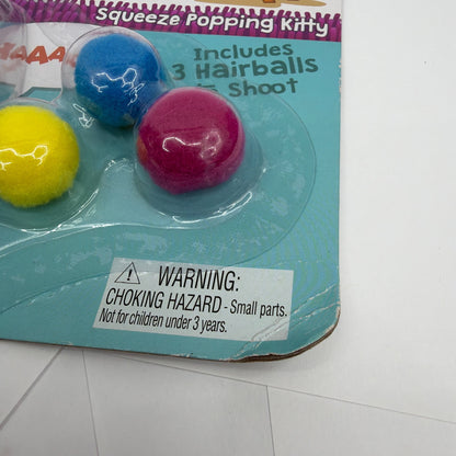 Schylling The Cat Has a Hairball Squeeze Popping Kitty Toy 3 Hairballs