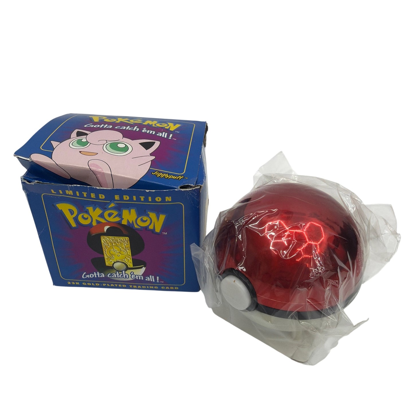 1999 Pokémon Burger King Jigglypuff 23K Gold Plated Card Poké Ball Box