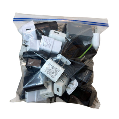 4.5 lb Mixed USB Wall Charger Lot One Gallon Bag Assorted AC Adapters